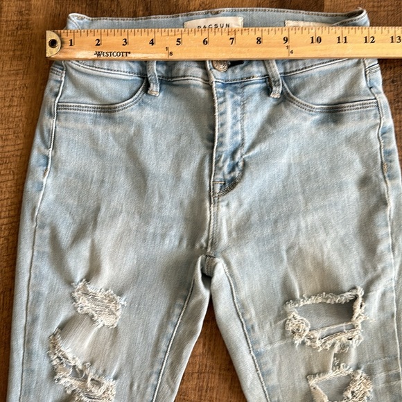 Pacsun Perfect Fit Distressed Mid Rise Skinny super stretch Jean Jeggings sz. 24 - Picture 6 of 11